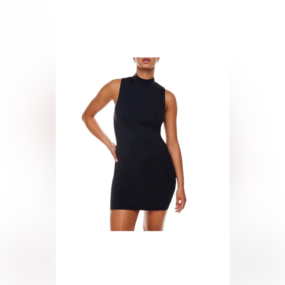 🖤𝐁𝐀𝐁𝐀𝐓𝐎𝐍 Contour Mockneck Sleeveless Bodycon Mini Dress